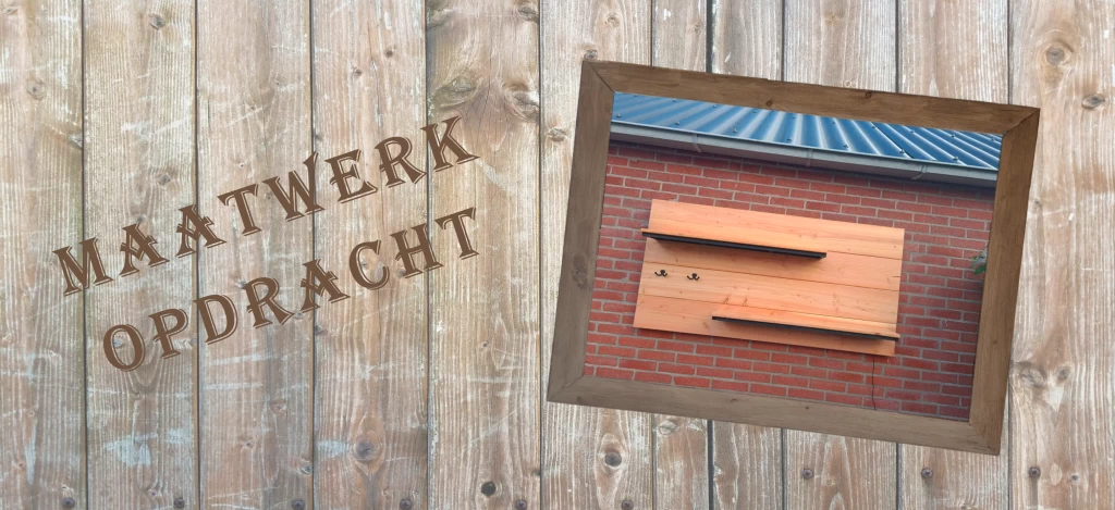 Maatwerk service opdracht: Wandbord van Douglas hout met LED verlichting