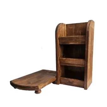 Landelijke mini koffiebar voor koffiezetapparaat met drie opbergvakjes