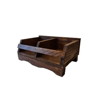 Houten rekje met twee vakken