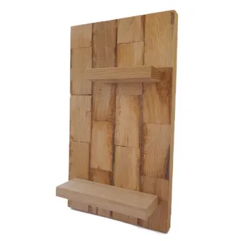 Kleine wandbord van eikenhout met twee legplanken