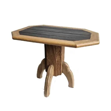 kleine bijzettafel van eikenhout blank eiken met bruin