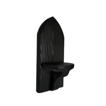 Landelijke houten wandkandelaar gothische stijl zwart