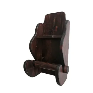 Landelijke houten toiletrolhouder koloniaal bruin