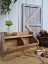 Houten deco luik met tweevaks gruttersbak set